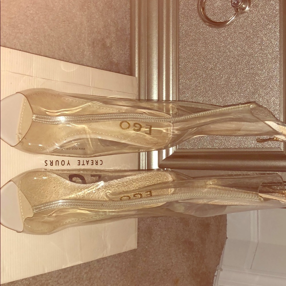 👠👡Clear Perspex open toe heels/ boots